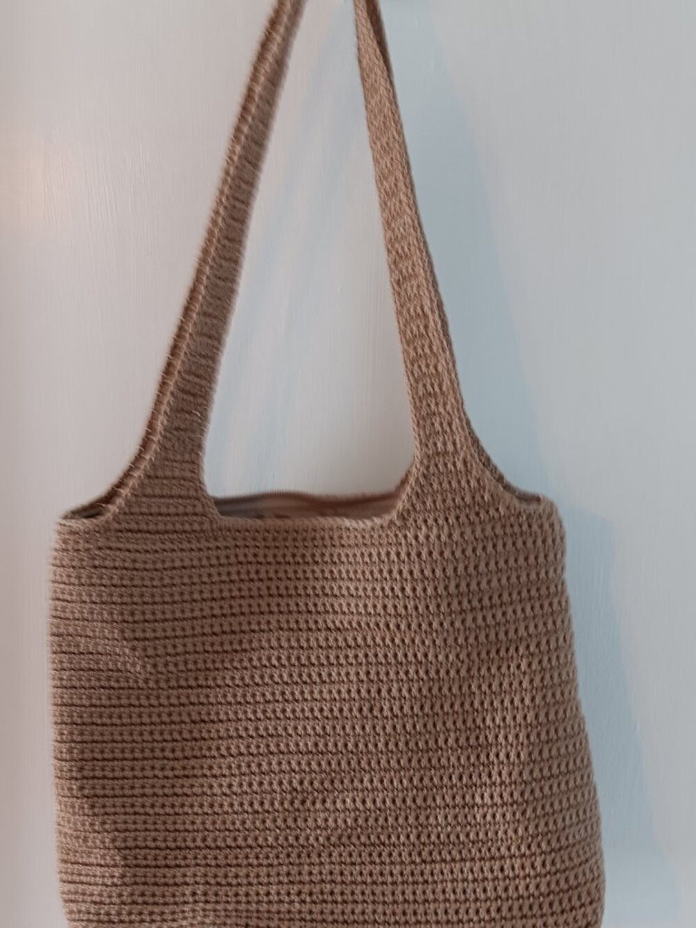 Beige Woven Crossbody Shoulder Bag Zippered Organizer Pocket - Picture 3 of 3